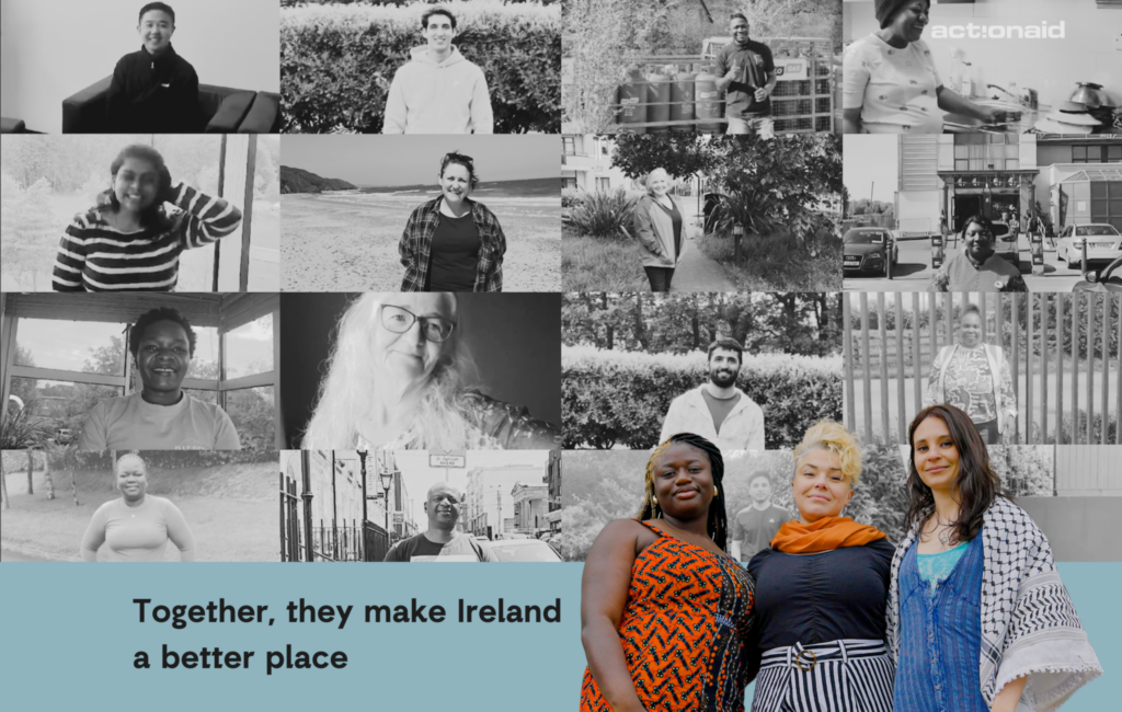 Diverse group of people in Ireland contributing to community improvement, united for positive change.